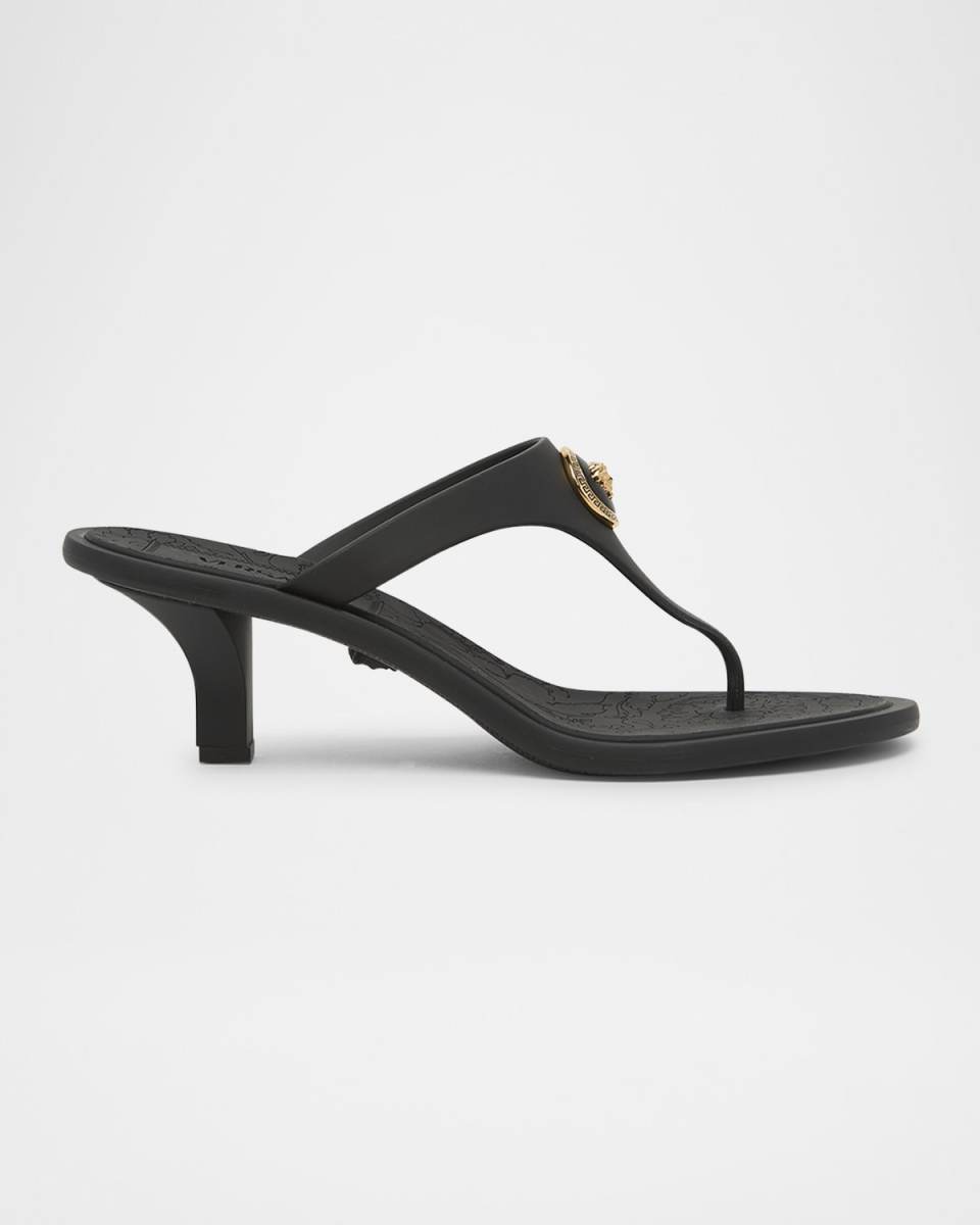 Alia Rubber Kitten-Heel Sandals